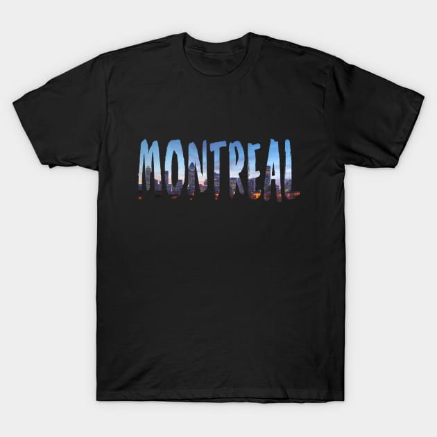Montreal Skyline Silhouette T-Shirt by swiftscuba